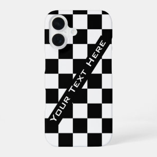 Black White Chess iPhone Case with Custom Text