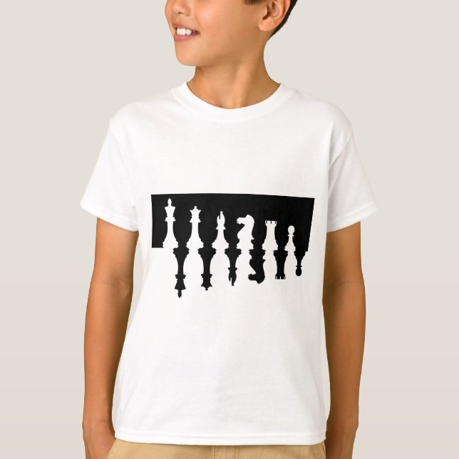 Black & White Chess Pieces T-Shirt (Front)