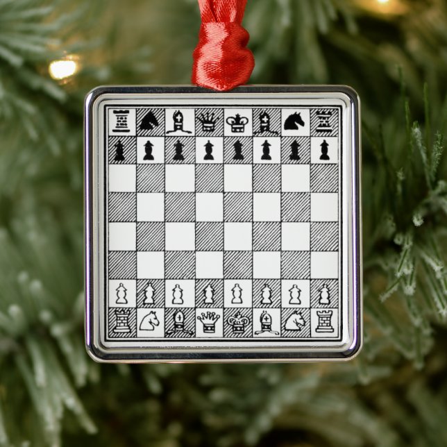 Black & White Chess Theme Ornament (Tree)