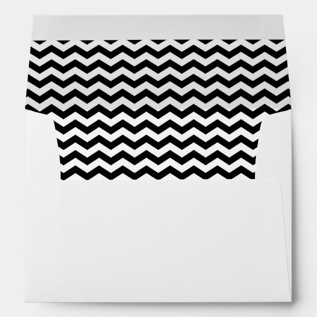 Black & White Chevron - Envelope (Back (Bottom))