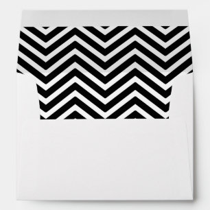 Black White Chevron Lined Envelope