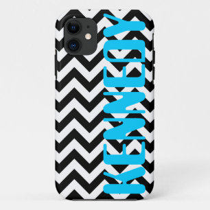 Black White Chevron Pattern iPhone 11 Case