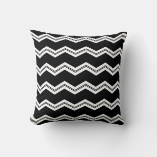 black white chevron pattern cushion