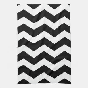 Black & White Chevron Pattern Tea Towel