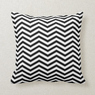 Black, white chevron pattern throw cushion