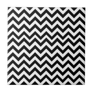 Black White Chevron Pattern Tile