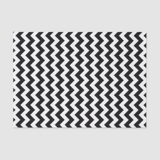 Black & White Chevron Pattern Tissue Paper (Front)
