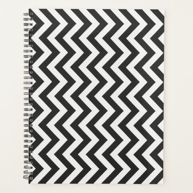 Black White Chevron Planner (Front)