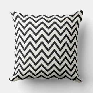 Black & White Chevron Zigzag Pattern Cushion