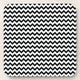 Black White Chevrons Cork Coaster