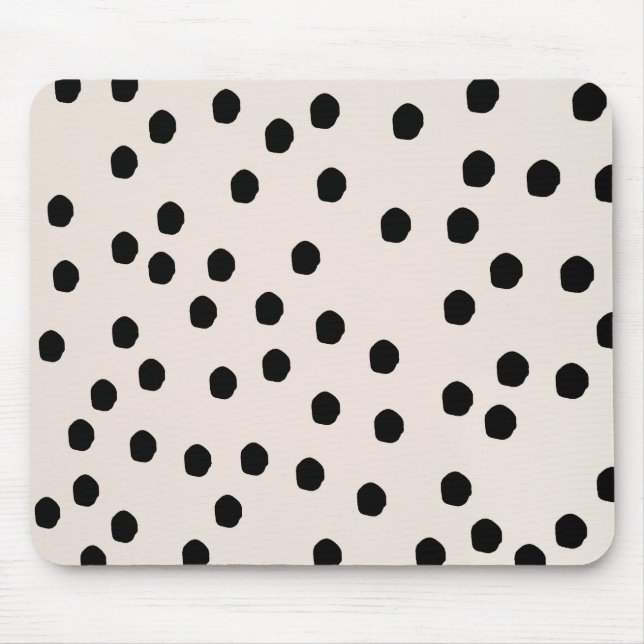 Black & White Chic Dots Mousepad (Front)