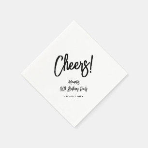 Black & White   Chic Eighty 80th Birthday Party Napkin