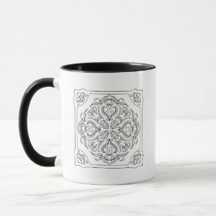 Black & White Chic Medallion Mug