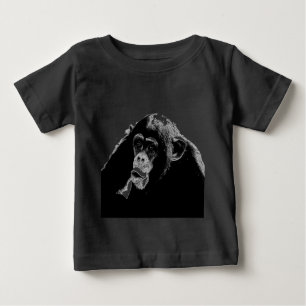 Black White Chimpanzee Baby T-Shirt