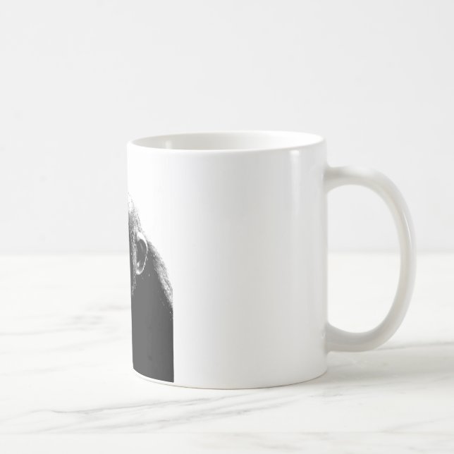 Black White Chimpanzee Coffee Mug (Right)