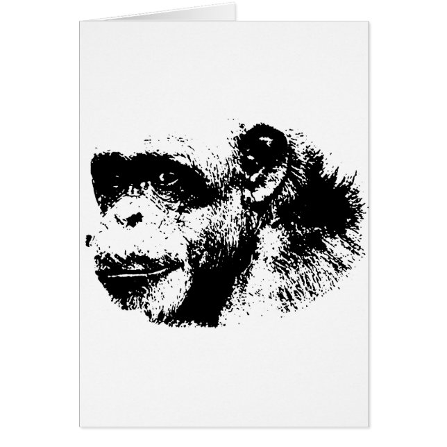 Black & White Chimpanzee Pop Art (Front)