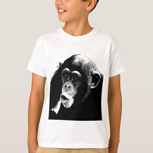 Black White Chimpanzee T-Shirt (Front)