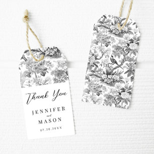 Black White Chinoiserie Wedding Thank You Gift Tag