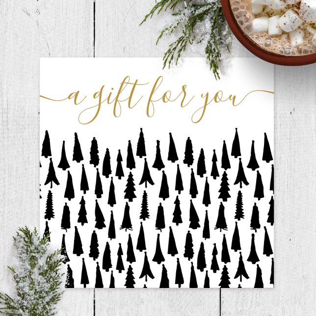 Black White Christmas Holiday Gift Certificate (Creator Uploaded)