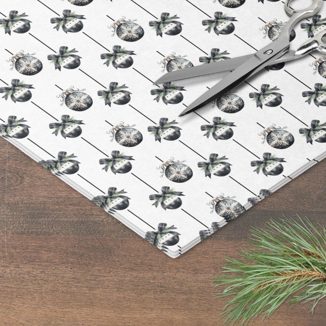 Black White Christmas Ornament Tissue Paper (Black White Christmas Ornament Tissue Paper)