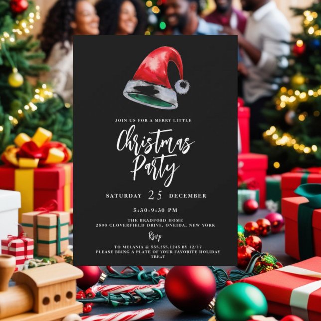 Black & White Christmas Party Invitation Card (Creator Uploaded)