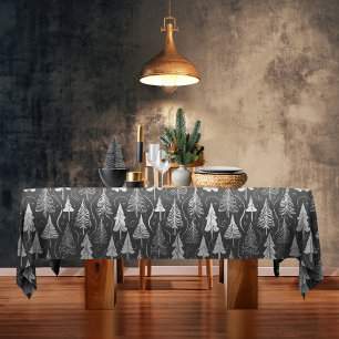 Black White Christmas Pattern#6 ID1009 Tablecloth