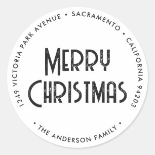 Black White Christmas Return Address Labels