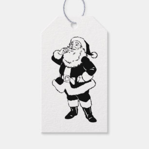 Black & White Christmas Santa Gift Tags
