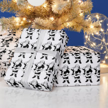 Black & White Christmas Santa Wrapping Paper