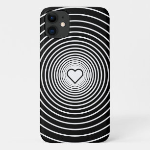 Black White Circles - Choose Your Favourite Colour iPhone 11 Case