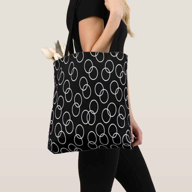 Black & White Circles   Tote Bag (Close Up)
