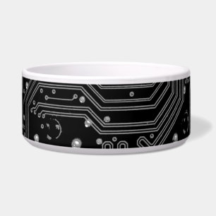 Black & White Circuit Board, DIY Image or Art, Bow