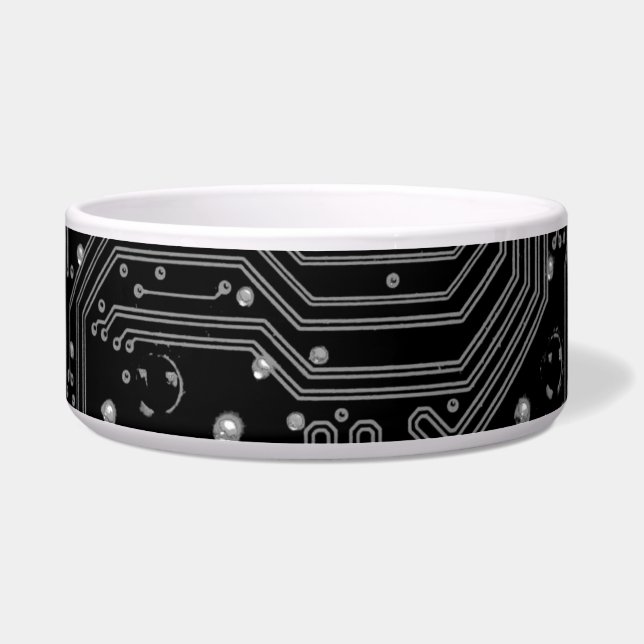 Black & White Circuit Board, DIY Image or Art, Bow (Left)