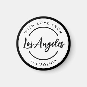 Black White City Town Place Location Name Circle  Magnet