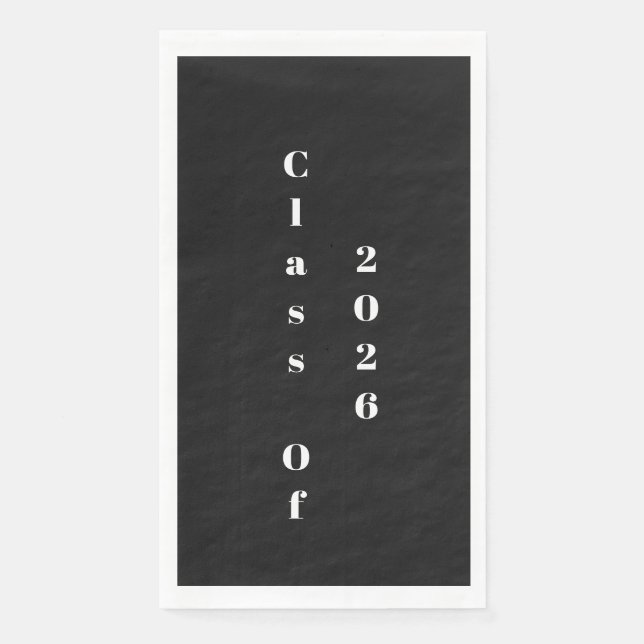  Black White Class Of 2026 Graduation Party Napkin (Front)
