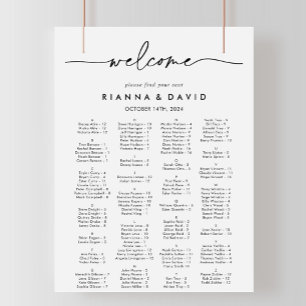 Black White Classic Alphabetical Seating Chart