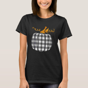 Black White Classic Buffalo Plaid Thanksgiving Pum T-Shirt