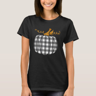 Black White Classic Buffalo Plaid Thanksgiving T-Shirt