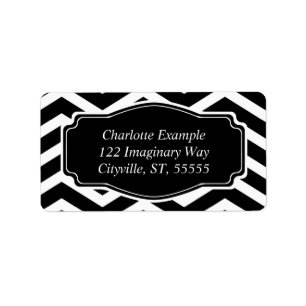 Black White Classic Chevron Personal Label