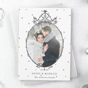 Black & White Classic Christmas 2 Photo    Holiday Card