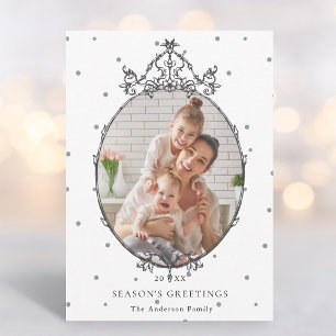 Black & White Classic Christmas Photo    Holiday Card
