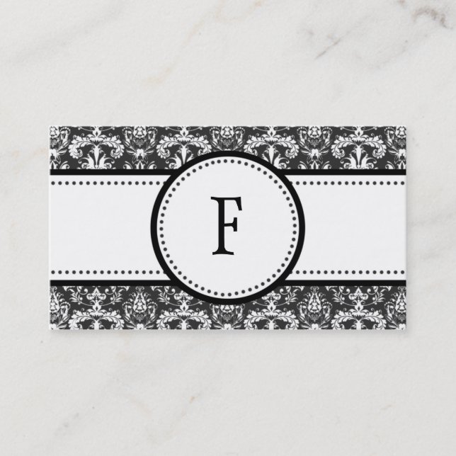 Black & White Classic Damask Mummy Calling /m Card (Front)