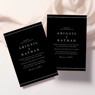 Black & White Classic Elegant Wedding Invitation