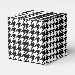 Black White Classic Houndstooth Check Favour Box