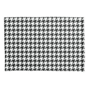 Black White Classic Houndstooth Check Pillowcase