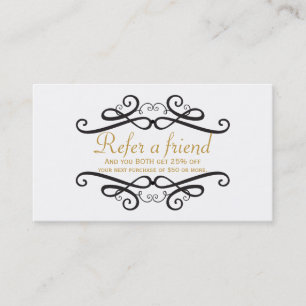 Black & White Classic REFER A FRIEND Client Card