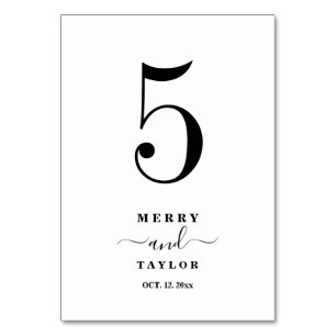 Black & White Classic simple Copper Wedding Table Table Number