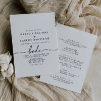 Black White Classic Spanish Front & Back Wedding