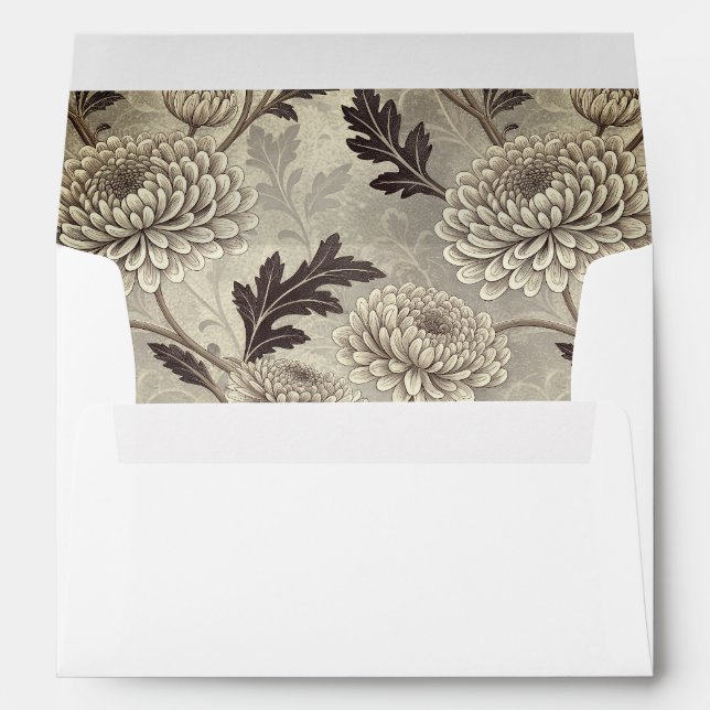 Black White Classic Timeless Calligraphy Wedding Envelope (Back (Bottom))