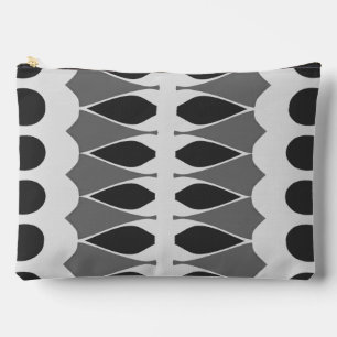 Black, white classic trendy makeup accessory pouch